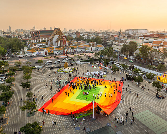 MVRDV turns plastic waste into public space with woven 'mega mat' in bangkok