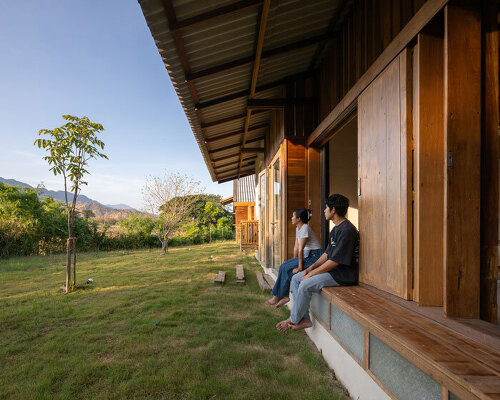 reclaimed timber and stone craft housescape design lab's gabled residences in thailand