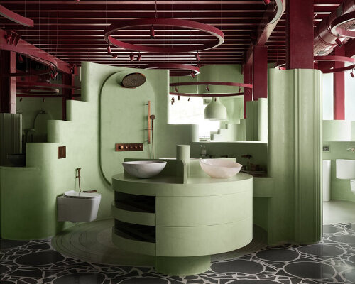 mint-green engulfs museLAB's curving display systems at sorbet showroom in mumbai