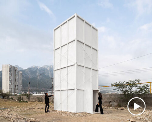 observatory pavilion by S-AR + cedim in mexico employs plywood panels and metal frame