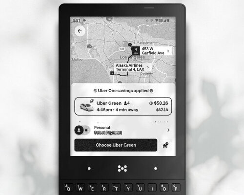 minimal phone with e ink display and cameras loads up uber, spotify, google maps and more