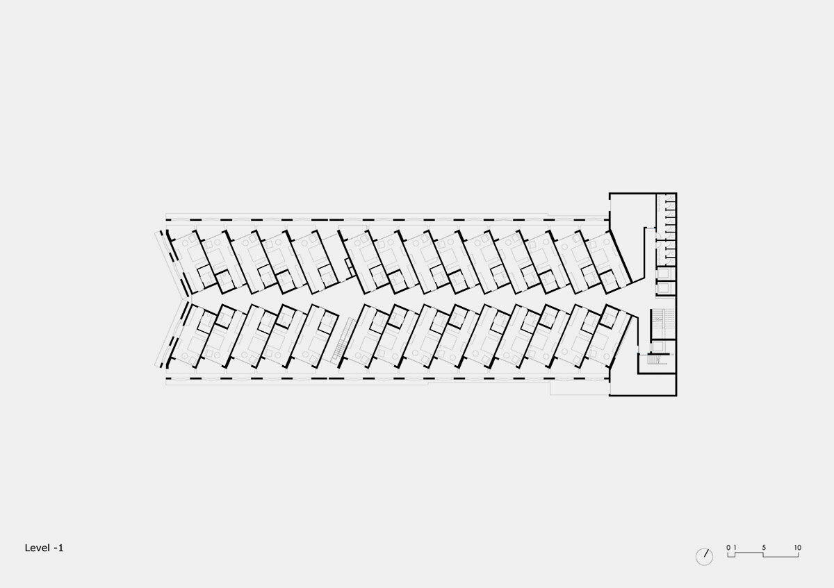 level -1 plan by Davide Macullo Architects